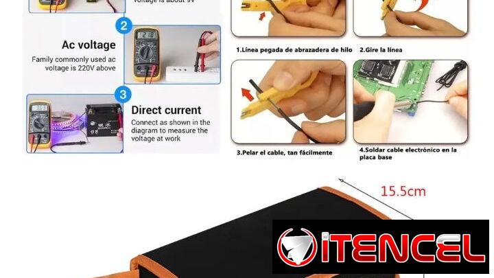 Kit de soldadura eléctrico, temperatura regulable, multímetro. Todo nuevo en su estuche
