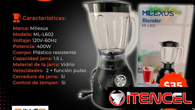 🍹400W🍹LICUADORA MILEXUS JARRA DE VIDRIO. MENSAJERÍA COM FACTURA Y GARANTÍA. TLF 54833699