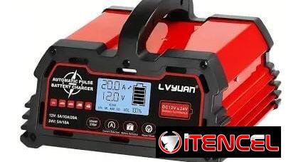 Cargador de baterías  inteligente con pantalla LCD De 20 amperes 12v y 24v  💵105 USD