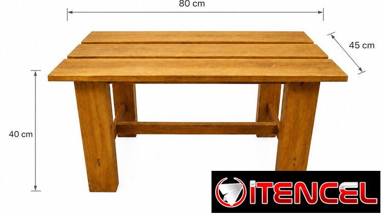 Mesita de centro para terraza de madera