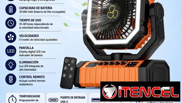 Ventilador recargable de 20000 ma