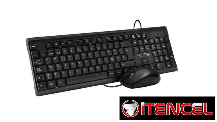 Combo Unno Tekno Teclado y Mouse USB Español Klass Diseño Cómodo Teclas Durables 1000dpi Oficina y Hogar