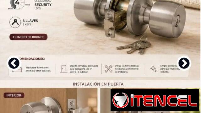 Cerradura de Pomo Megapro Llave-Llave  💰 10 USD  ✨ Seguridad, funcionalidad y diseño en una sola pieza. 📞56249037