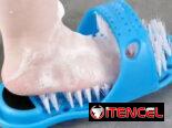 Sandalia exfoliante con ventosas. Cepillo para limpiar los pies
