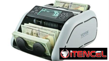 Contadora de Billetes VEVOR 1000 Billetes/min Detección UV MG IR DD Pantalla LCD Con Display Externo USD EUR Para Negoci