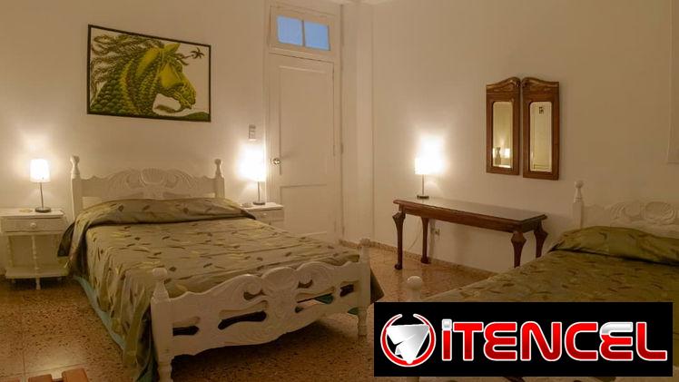 Alquiler apartamento 7 personas Habana Vieja – 2 habitaciones c/baño privado – Wifi, desayunos, parqueo vigilado