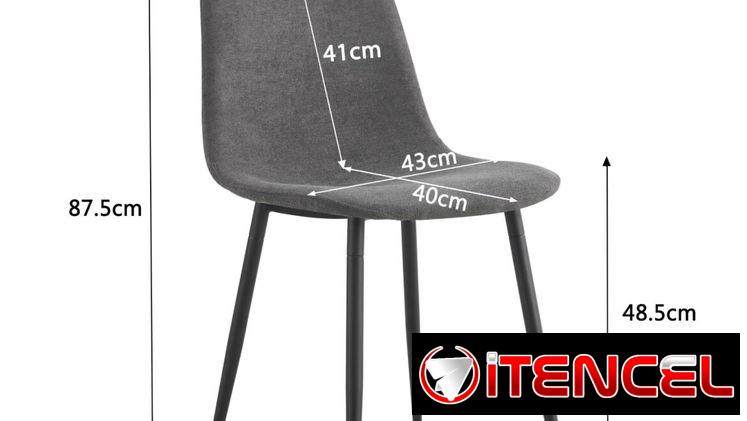 Conjunto de 4 Sillas de Comedor Importadas con Tapiz Lino de Color Gris New en Caja Sellada