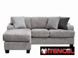 Sofá Esquinero de Gamuza Gris con Chaise Longue_cv