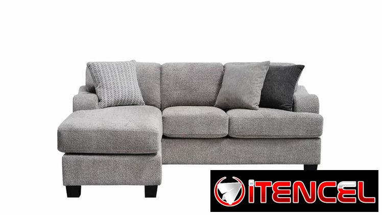 Sofá Esquinero de Gamuza Gris con Chaise Longue_cv