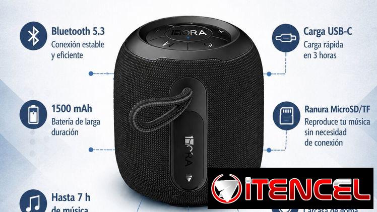 Bocina Bluetooth Portatil – 1HORA – Negro