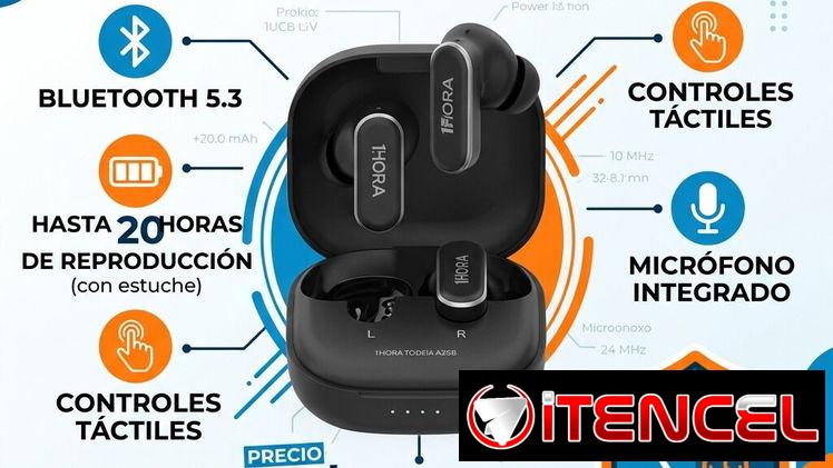 🎧 Audífonos Inalámbricos 1Hora AUT214  ¡Sonido claro y conexión rápida para tu día a día!  🔹 Bluetooth estable 🔹 Soni