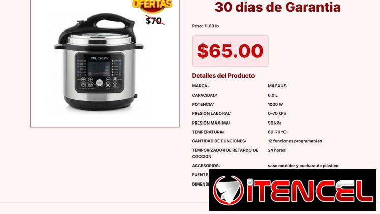 Olla Reina Digital Milexus 6L con Función de Cocción Lenta VPT#-0225