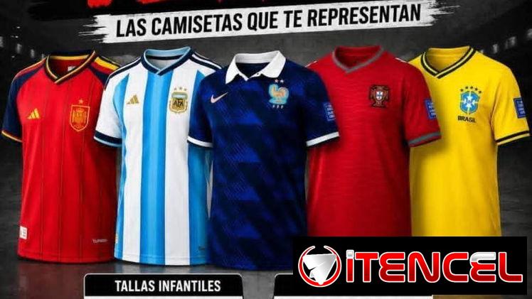 Camisas de Futbol de Argentina, Portugal, Brasil, Francia y España. Tambien tenemos personalizadas de tus jugadores fav