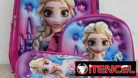 Mochilas con merendero y cartuchera para niñas y niños