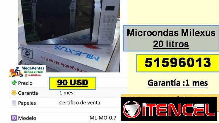 MV-522-***Microondas Milexus 20 litros…..90 USD….51596013……Mensajeria Costo Adicional
