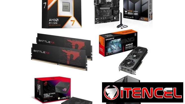 PC COMPLETA 7 9850X3D PC PC 🤩RX 9060 XT 8GB OC +Asus TUF Gaming B850-E WIFI +32 DDR5 +750W 🆕 0km
