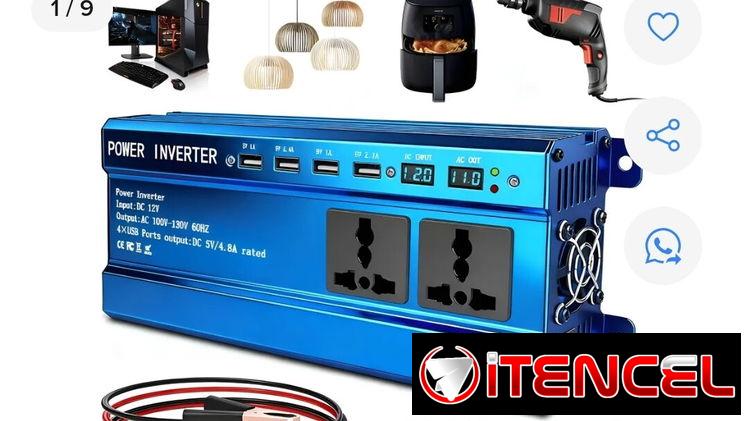 Inversor convertidor de corriente 12v 2000w
