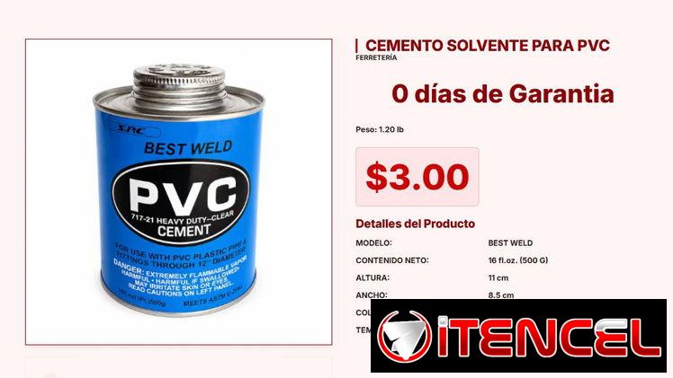 Cemento Solvente de 11 cm de Alto para PVC Best Weld VPT#-0083