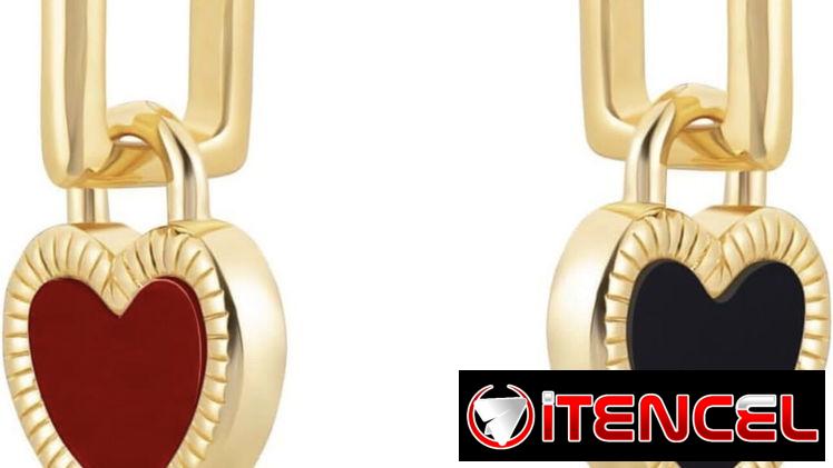 Milan Chiva Aretes colgantes pequeños chapados en oro de 14 quilates para mujer, ligeros, modernos у de corazón,joyería