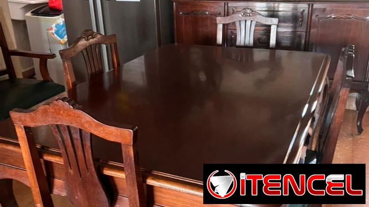 Juego de comedor antiguo estilo ingles de caoba