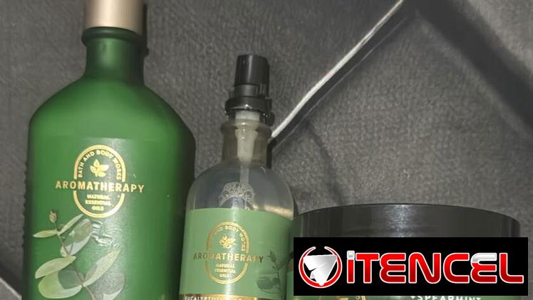 Set de exfoliante , colonia y gel de baño olor Eucalipto y menta verde  $$ 45 usd