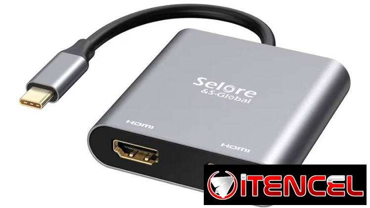 Adaptador USB-C a Dual HDMI Selore&S-Global (4K@60Hz)