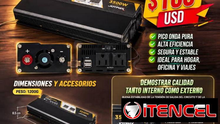 ⚡🔥 INVERSOR DE CORRIENTE 3500W ONDA PURA 🔥⚡ Energía potente, estable y segura para tu hogar o negocio 💡 🔌 CARACTERÍS
