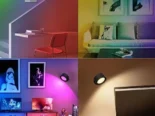 Set de 2 Lámparas LED de Pared Recargables RGBW