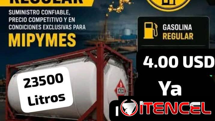 Isotanque de 23500 litros de gasolina regular