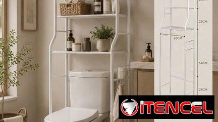 🚻 Estante Organizador de baño  💰 $23 USD  🧺 Diseño práctico y elegante, ideal para aprovechar el espacio del baño.