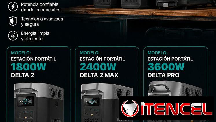 Estaciones de energía ecoflow delta 2, delta pro, Gnercell y Marsriva
