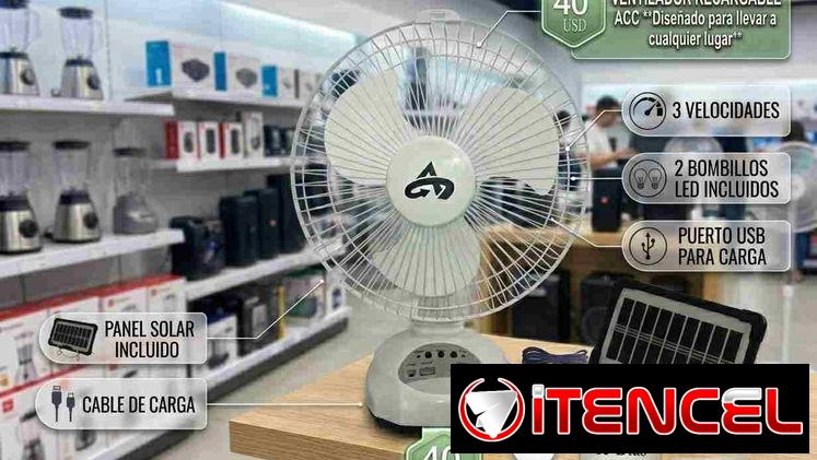 Ventilador Recargable Solar 🌬️ Ventilador Recargable Solar – Llévalo a donde quieras!
