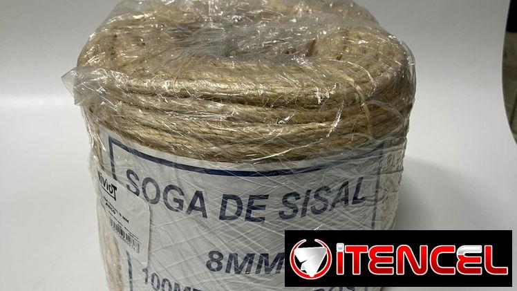 ROLLO 100M. CUERDA PITA DE SISAL 8 MM. 4 CABOS