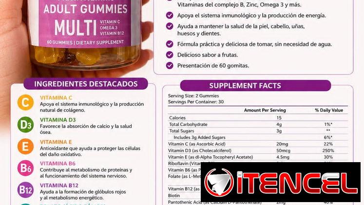 Multivitaminas para adultos en gomitas. Envío incluido