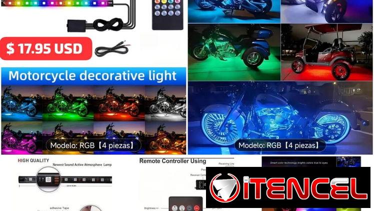 Sistema de LED decorativas RGB para motocicletas luces neón coloridas