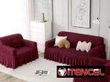 Forros para muebles 311, colores enteros con volantes