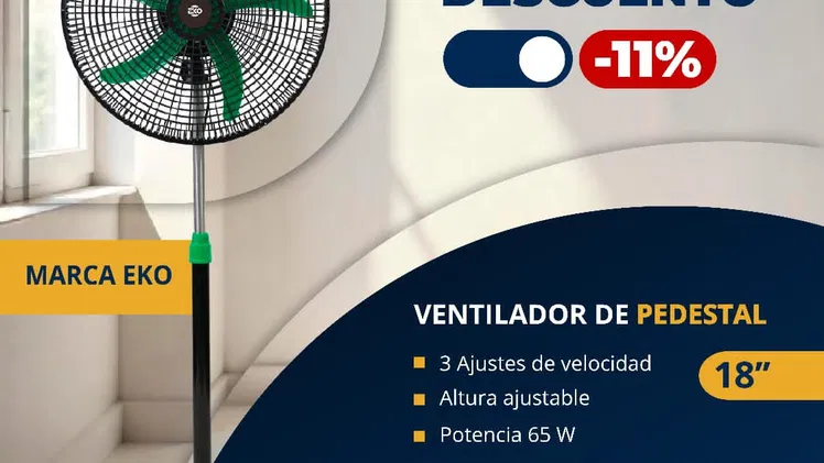 🔷 *Ventilador de Pedestal de 18″ Marca EKO*