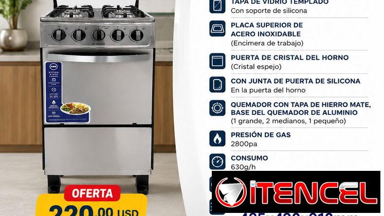 Cocina Premier 4q con horno