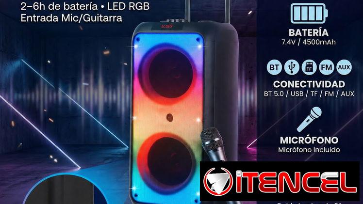 Con Micrófono 🎤 Bocina 8″ 6000W P.M.P.O NDR-1095
