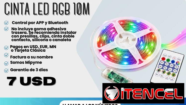 CINTA LED RGB 10M 🌈✨ 💰 Precio: 7 USD