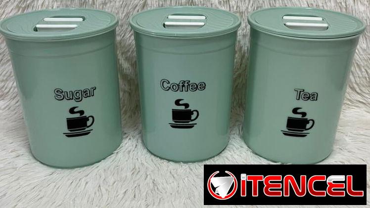 Set de 3 envases de almacenamiento  (Café, azúcar y té) en 3300 cup