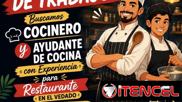 Buscamos Dependiente gastronómico, Bartender, Cocinero y Ayudante de Cocina