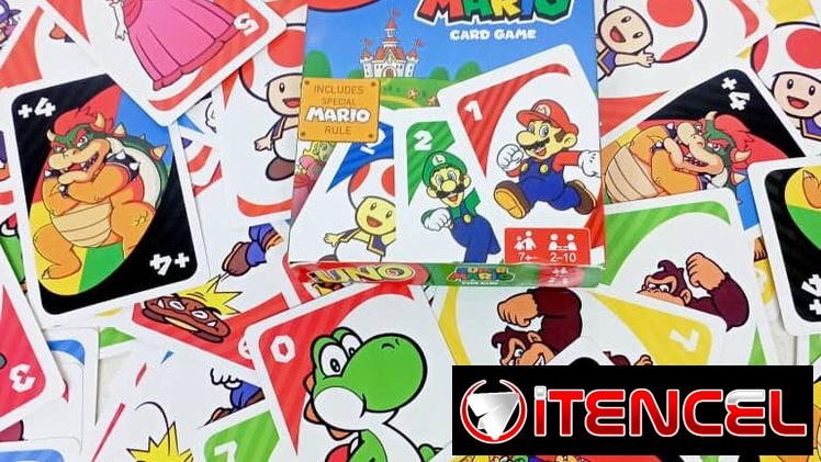 JUEGO CARTAS UNO CLÁSICA TEMÁTICA SUPER MARIO (Contiene 108 cartas)