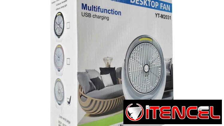 Ventilador recargable con lámpara led