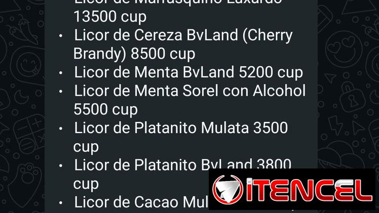 Licores, cremas, rones, whisky y más para Bares, restaurante y cafeterias. WhatsApp 56226068