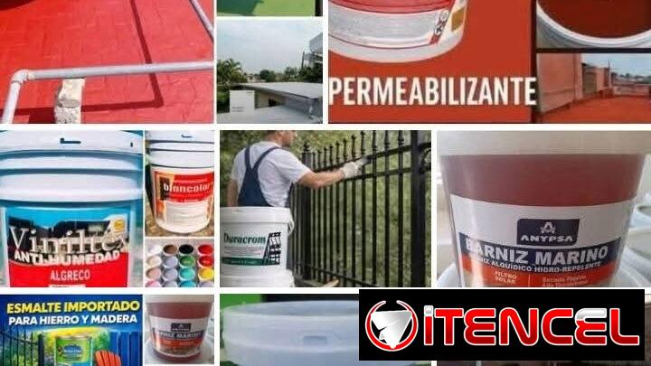Pinturas de aceite, esmalte, vinil, impermeable, barniz
