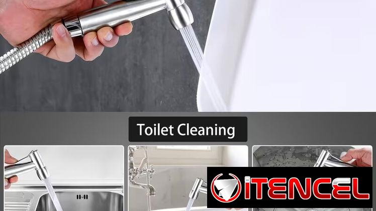 Ducha para inodoro portátil con construcción de acero inoxidable