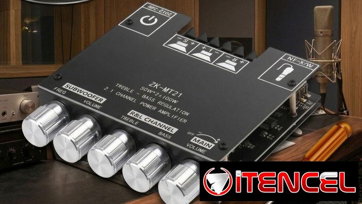 AMPLIFICADOR CLASE D ZK-MT21 POTENCIA 50W X2 + 100W