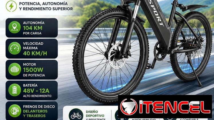 Bicicleta Electrica Marca ASKGO 1500W , Bateria 48V – 12A , Velocidad Maxima 40 Km/h , Autonomia 104 KM + Oferta de 24GB