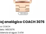 Reloj analógico COACH 3076. Nuevo